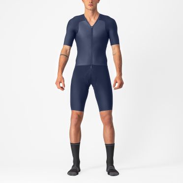 Castelli BTW speedsuit korte mouw blauw heren 