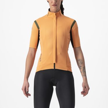 Castelli Gabba RoS 2 fietsjack korte mouw oranje dames 