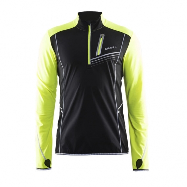 Craft Brilliant Thermal hardloopjas heren zwart/geel