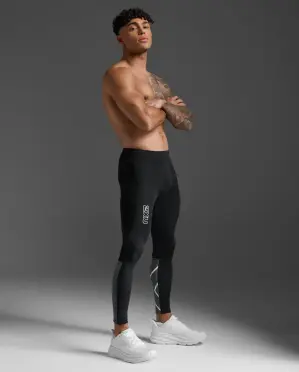 2XU Light Speed React Compression Tights Black/White Reflective Heren 