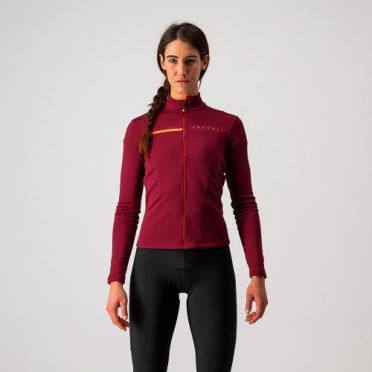 Castelli Sinergia 2 fietsshirt lange mouw bordeaux rood dames 