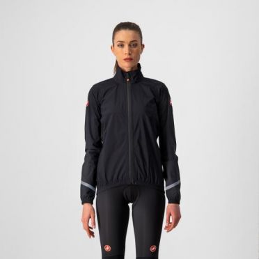 Castelli Emergency 2 regenjack zwart dames 