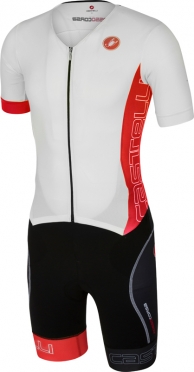 Castelli Free sanremo tri suit korte mouwen heren wit/rood 16073-123