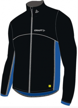 Craft Thermo Schaatsjack windstopper flatlock zwart/blauw unisex 