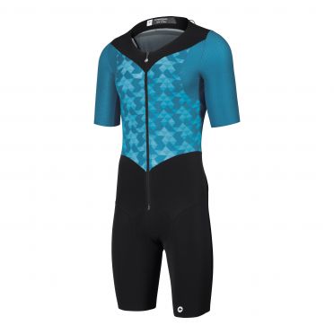 Assos Trisuit Triator SS speedsuit korte mouwen blauw heren 