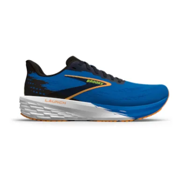 Brooks launch 11 hardloopschoenen Black/Navy Peony/Orange heren 