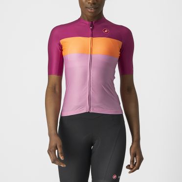 Castelli Aero Pro W fietsshirt korte mouw roze dames 