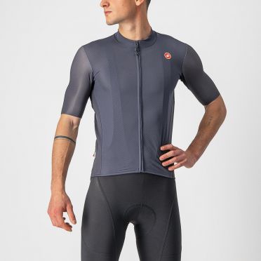 Castelli Endurance Elite korte mouw fietsshirt grijs heren 