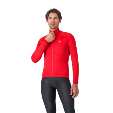 Castelli Competizione fietsjack lange mouw rood heren 