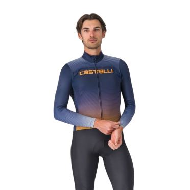 Castelli Apice Thermal fietsshirt lange mouw belgian blue heren 