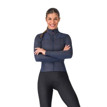 Castelli Sfida 3 fietsshirt lange mouw blauw dames 