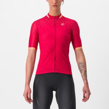 Castelli Pezzi fietsshirt korte mouw rood dames 