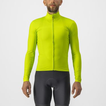 Castelli Pro thermal Mid lange mouw fietsshirt groen/geel heren 