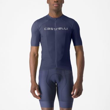 Castelli Prologo Lite fietsshirt korte mouw belgisch blauw heren 