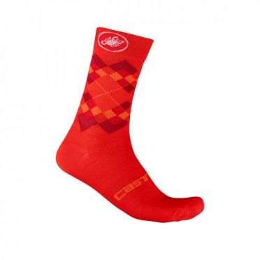 Castelli Rombo 18 fietsokken rood heren 