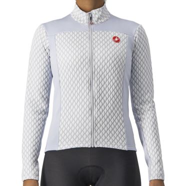 Castelli Sfida 2 fietsshirt lange mouw zilvergrijs dames 