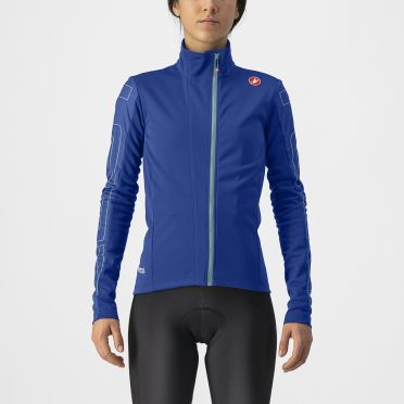 Castelli Transition 2 fietsjack lange mouw blauw dames 