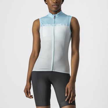 Castelli Velocissima mouwloos fietsshirt lichtblauw dames 