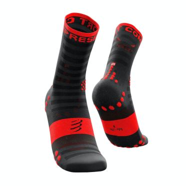 Compressport Pro racing v3.0 ultralight run high fietssokken zwart/rood 