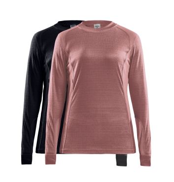 Craft Core Dry ondershirt 2-pack lange mouw zwart/roze dames 