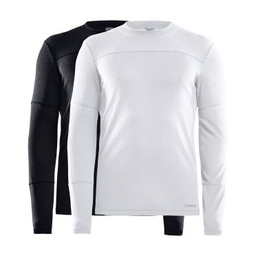 Craft Core Dry baselayer ondershirt lange mouw 2-pack zwart/wit heren 