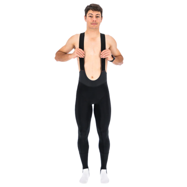 Fusion Long Bib Tights zwart Unisex 