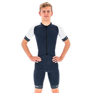 Fusion Speed Suit V2 korte mouw blauw/wit Unisex 