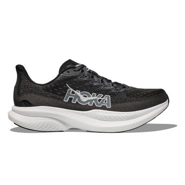 Hoka Mach 6 hardloopschoenen Black/White dames