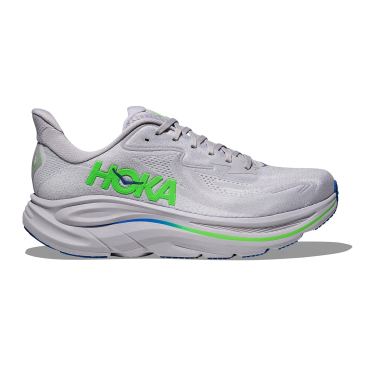 Hoka Clifton 10 hardloopschoenen Ash Grey/Neon Green heren 