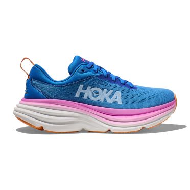 Hoka Bondi 8 wide hardloopschoenen blauw/roze dames 