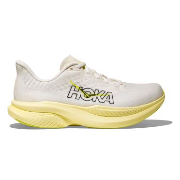 Hoka Mach 6 hardloopschoenen White/Neon Hoka Citrus dames