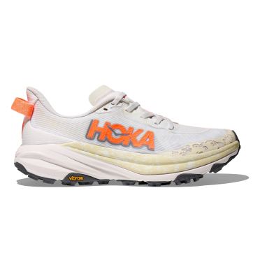 Hoka Speedgoat 6 hardloopschoenen White/Neon Tangerine dames 