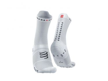 Compressport Pro racing v4.0 high cut hardloopsokken wit 