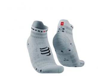 Compressport Pro racing v4.0 low cut hardloopsokken wit 