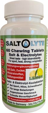 Saltolyte Kauwtabletten 60 stuks citroen 