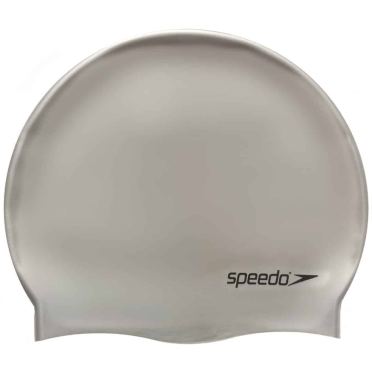 Speedo platte siliconen badmuts zilver p12 
