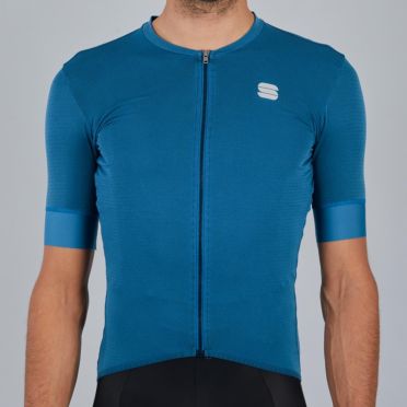 Sportful Monocrom fietsshirt korte mouw blauw heren 