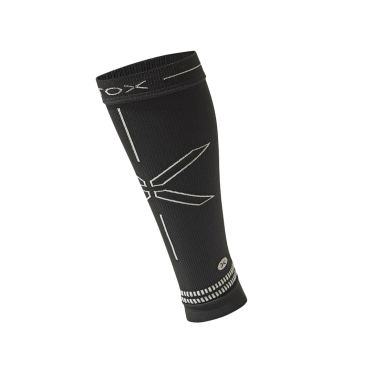 Stox Running Calf sleeves zwart/licht grijs heren 
