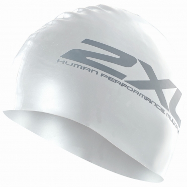 2XU Siliconen swim cap wit 