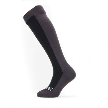 Sealskinz Worstead Cold weather knee fietssok met Hydrostop zwart/grijs 