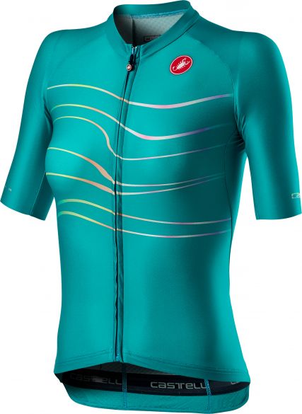 Castelli Aero Pro W FZ SS shirt turquoise dames L