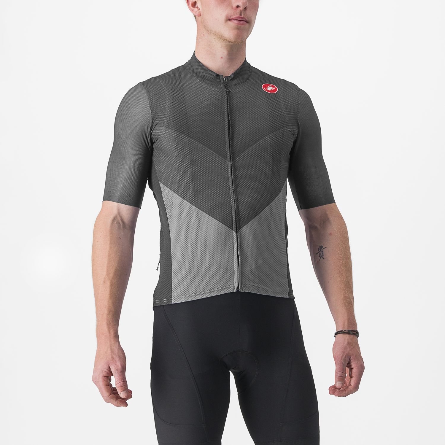 Castelli Endurance pro korte mouw fietsshirt grijs heren XXXL