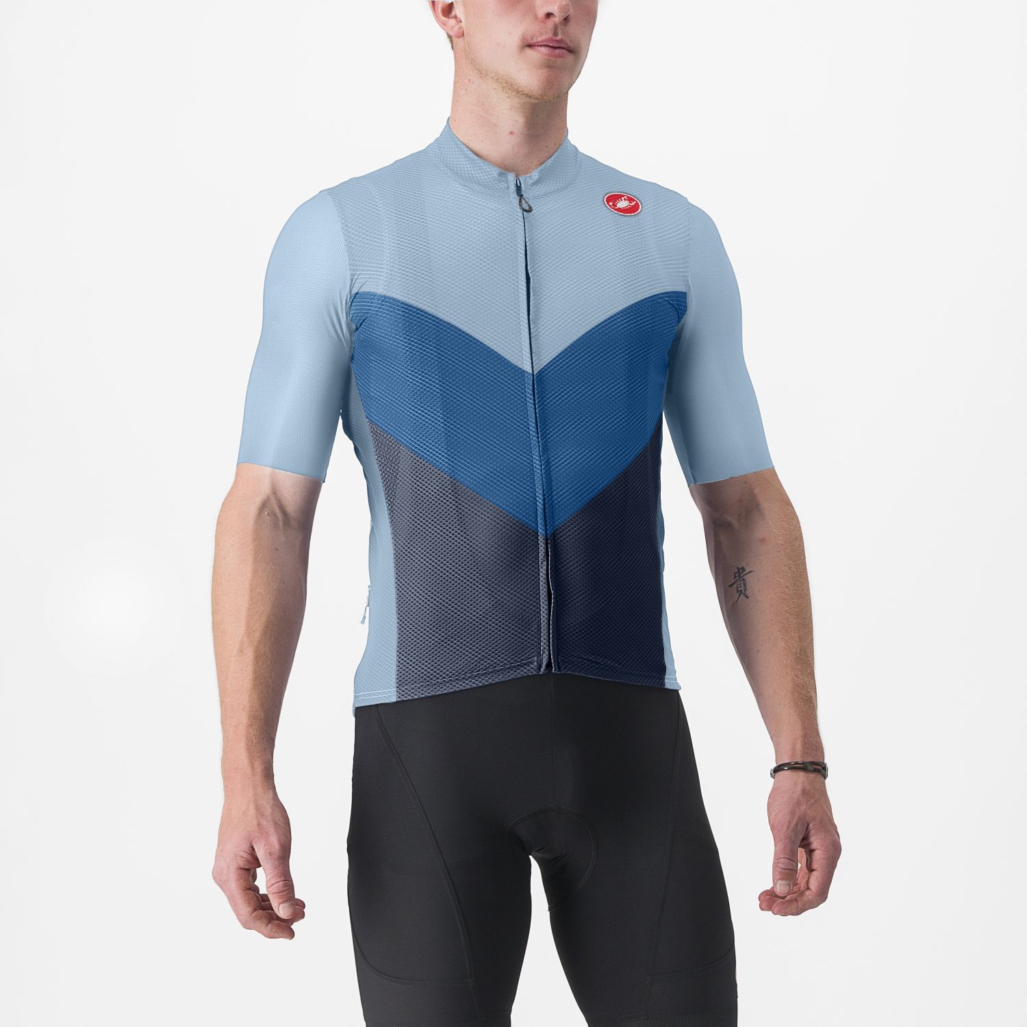 Castelli Endurance Pro korte mouw fietsshirt blauw heren M