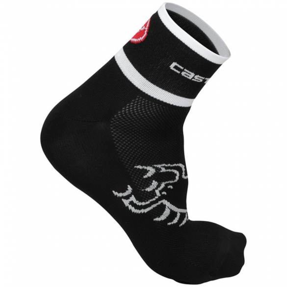 Castelli Logo 6 sock zwart/wit heren fietssokken 13043-010 2015 CA13043-010(2015)