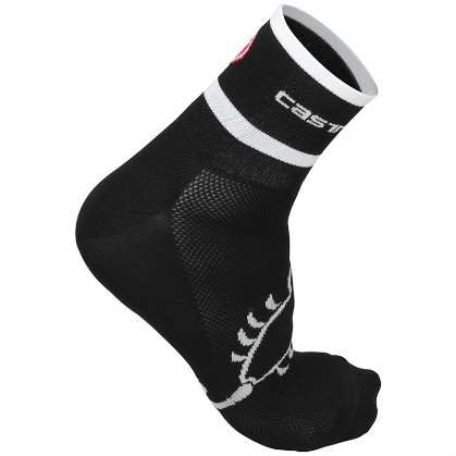 Castelli Logo 9 sock zwart/wit heren fietssokken 13044-010 2015 CA13044-010(2015)