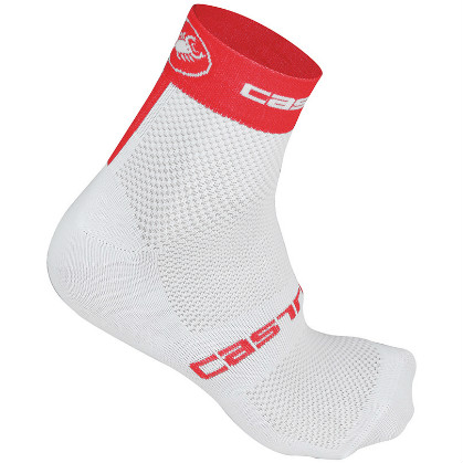 Castelli Free 6 sock wit/rood heren fietssokken 14033-231 2015 CA14033-231(2015)