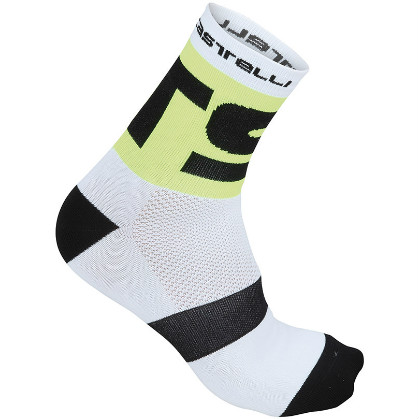 Castelli Free X13 sock wit/geel-fluo heren fietssokken 15031-032 2015 CA15031-032(2015)