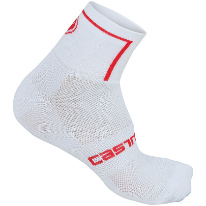 Castelli Velocissimo 6 sock wit/rood heren fietssokken 15032-001 2015 CA15032-001(2015)