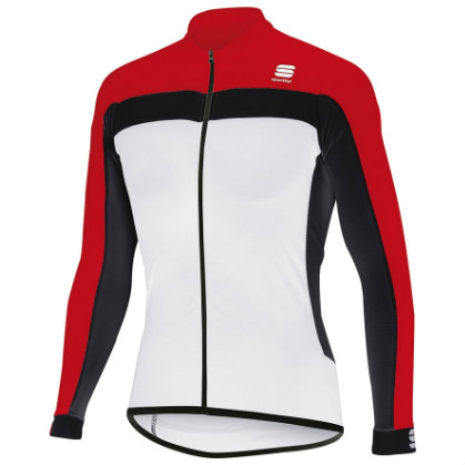 Sportful Pista fietsshirt lange mouwen wit/rood heren SP1078-123