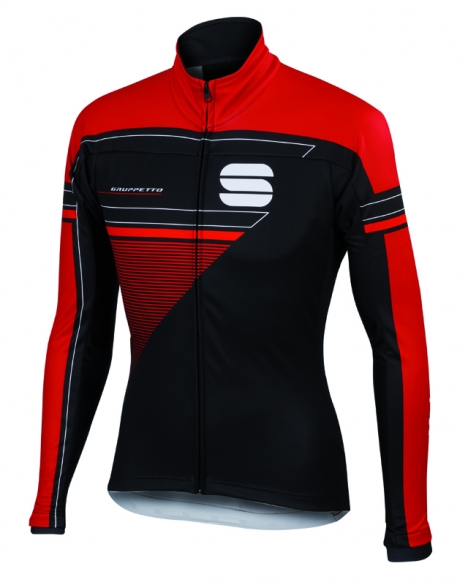 Sportful Gruppetto partial WS fietsjack zwart/rood heren 1101695-267